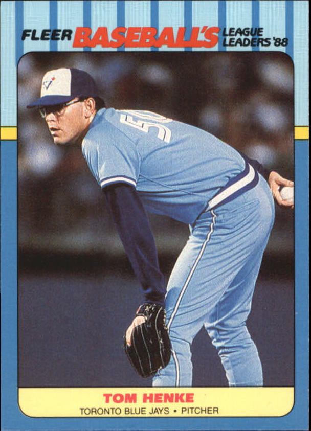 1988 Fleer League Leaders Baseball Cards       017      Tom Henke